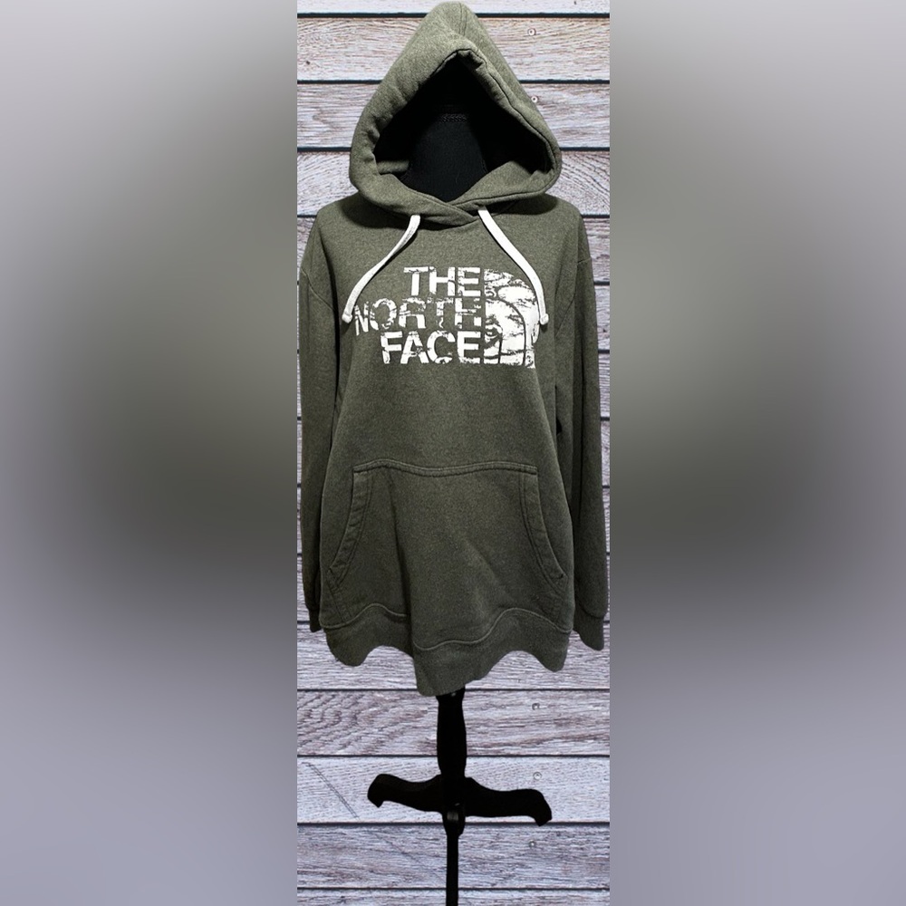 Men's The North Face Green Pullover Hoodie | L |